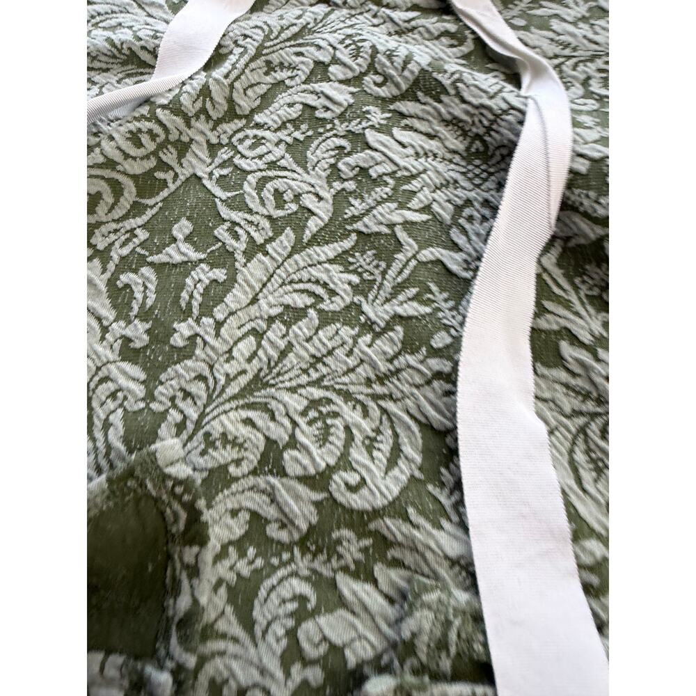 By Anthropologie Womens Sz S Green Paisley Textured Bell Sleeve Puffed Shirt Top - Picture 3 of 7